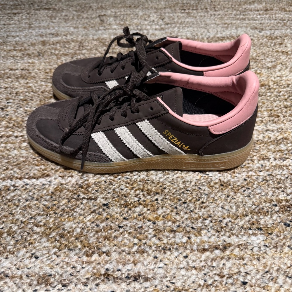 adidas Spezial Suede Sneaker in Chocolate Brown & Pink - Picture 5 of 8